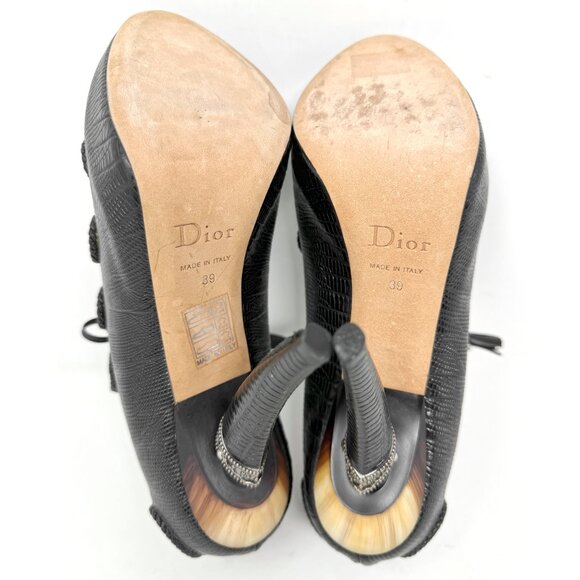 Dior Lace Up Heels Black Runway 2009 Fall Christian Dior High Heel Pumps - Picture 10 of 11